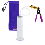 ULTIMA Purple Penis Pump Rubber Grips, Clear Hose 9" Length x 2.125" Diameter WIDE Flange Cylinder