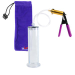 ULTIMA Purple Penis Pump Rubber Grips, Clear Hose 9" Length x 2.25" Diameter WIDE Flange Cylinder