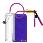 Ultima Brass Purple Penis Pump | Rubber Grip, Silicone Hose | 12" Length - 3.50" Cylinder Diameter
