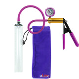 LeLuv Ultima Penis Pump - Brass with Purple Rubber Grip and Silicone Hose - Thick-Walled Cylinder