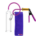 Ultima Brass Purple Penis Pump | Rubber Grip, Silicone Hose | 9" Length - 2.25" Cylinder Diameter