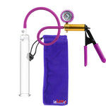 Ultima Brass Purple Penis Pump | Rubber Grip, Silicone Hose + Protected Gauge | 9" Length 1.50" Cylinder Diameter