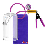 Ultima Brass Purple Penis Pump | Rubber Grip, Silicone Hose + Protected Gauge | 9" Length 5.00" Cylinder Diameter