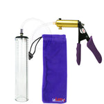 Ultima Brass Purple Penis Pump | Silicone Grip, Clear Hose - 12" x 2.3" Thick-Walled Cylinder
