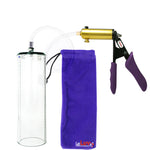 Ultima Brass Purple Penis Pump | Silicone Grip, Clear Hose - 12" x 3.1" Thick-Walled Cylinder