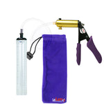 Ultima Brass Purple Penis Pump | Silicone Grip, Clear Hose - 9" x 1.3" Thick-Walled Cylinder