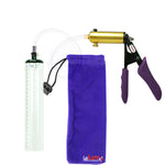 Ultima Brass Purple Penis Pump | Silicone Grip, Clear Hose - 9" x 1.5" Thick-Walled Cylinder