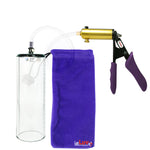 Ultima Brass Purple Penis Pump | Silicone Grip, Clear Hose - 9" x 2.9" Thick-Walled Cylinder