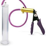 Ultima Brass Purple Penis Pump | Silicone Grip, Silicone Hose | 12" Length - 1.65" Cylinder Diameter