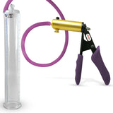 Ultima Brass Purple Penis Pump | Silicone Grip, Silicone Hose | 12" Length - 1.75" Cylinder Diameter