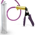 Ultima Brass Purple Penis Pump | Silicone Grip, Silicone Hose | 12" Length - 2.00" Cylinder Diameter
