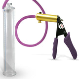 Ultima Brass Purple Penis Pump | Silicone Grip, Silicone Hose | 12" Length - 2.00" Cylinder Diameter