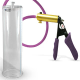 Ultima Brass Purple Penis Pump | Silicone Grip, Silicone Hose | 12" Length - 3.25" Cylinder Diameter