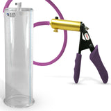Ultima Brass Purple Penis Pump | Silicone Grip, Silicone Hose | 12" Length - 3.50" Cylinder Diameter