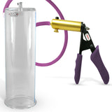Ultima Brass Purple Penis Pump | Silicone Grip, Silicone Hose | 12" Length - 3.70" Cylinder Diameter