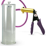 Ultima Brass Purple Penis Pump | Silicone Grip, Silicone Hose | 12" Length - 4.10" Cylinder Diameter