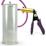 Ultima Brass Purple Penis Pump | Silicone Grip, Silicone Hose | 12" Length - 4.50" Cylinder Diameter