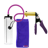 LeLuv Premium Ultima Penis Pump - Purple Silicone Grips and Hose - Thick-Walled Cylinders