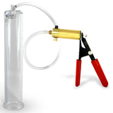 Ultima Red Rubber Grip, Clear Hose | Penis Pump + 12" x 2.125" Cylinder