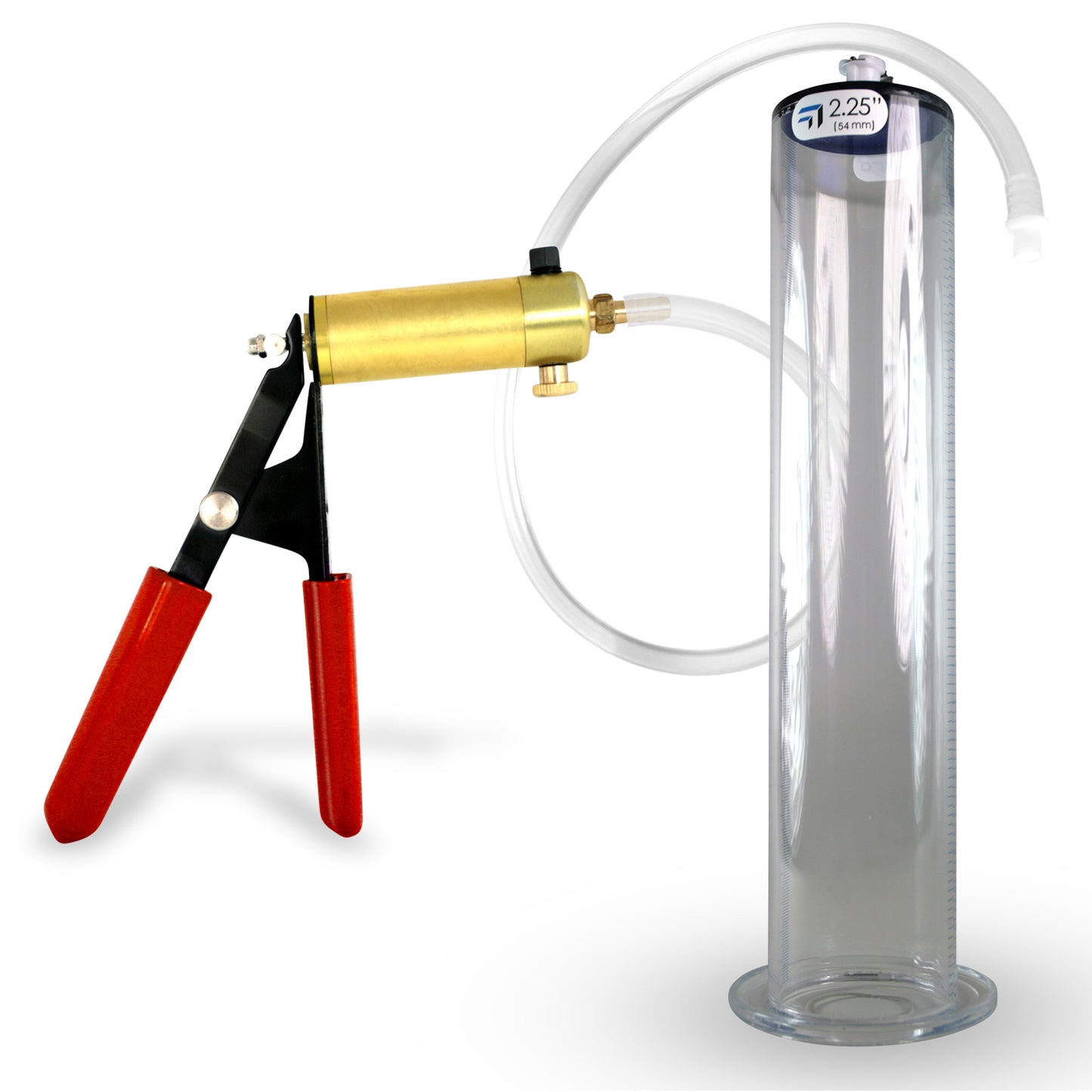 Ultima Silver Red Penis Pump | Rubber Grip, Silicone Hose | 12" x 2.25" Wide Flange Cylinder