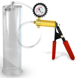 Ultima Red Rubber Grip, Clear Hose | Penis Pump + Protected Gauge | 12" x 3.25"