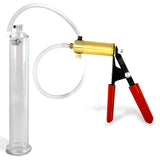 Ultima Red Rubber Grip, Clear Hose | Penis Pump + 9" x 1.35" Cylinder