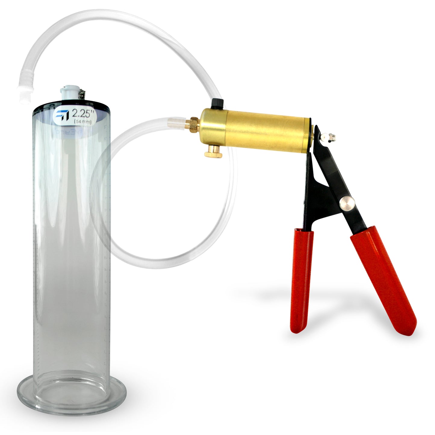 Ultima Silver Red Penis Pump | Rubber Grip, Silicone Hose | 9" Length x 2.25" WIDE Flange Cylinder