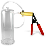 Ultima Red Rubber Grip, Clear Hose | Penis Pump + 9" x 3.70" Cylinder