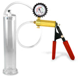 Ultima Red Rubber Grip, Clear Hose | Penis Pump + Protected Gauge | 9" x 2.00"