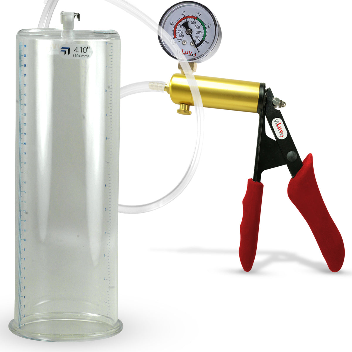 ULTIMA Red Penis Pump Silicone Grip Gauge 12" x 4.10" Diameter Cylinder