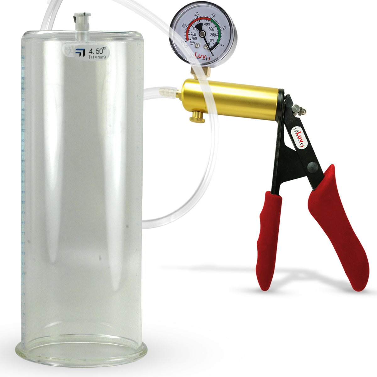 ULTIMA Red Penis Pump Silicone Grip Gauge 12" x 4.50" Diameter Cylinder