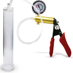 ULTIMA Red Penis Pump Silicone Grip Gauge & Cover 12" x 1.65" Diameter Cylinder