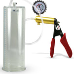 ULTIMA Red Penis Pump Silicone Grip Gauge & Cover 12" x 4.10" Diameter Cylinder