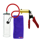 Ultima Brass Red Penis Pump | Silicone Grip, Silicone Hose - 9" x 2.7" Thick-Walled Cylinder