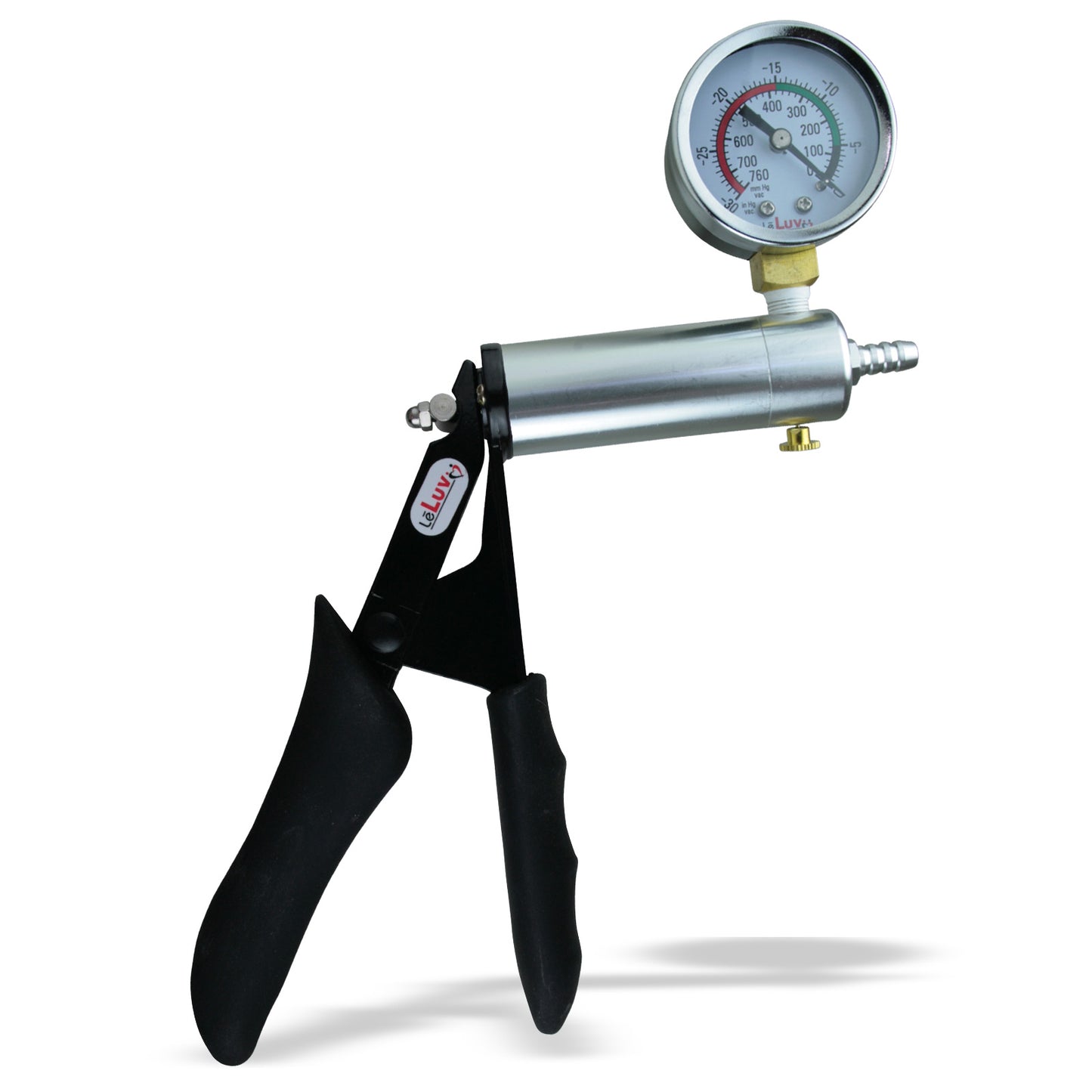 Ultima Silver Pump Handle w/ Black Silicone Grips - with Gauge