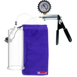 Ultima Silver Black Penis Pump | Rubber Grip, Clear Hose + Protected Gauge | 9" x 3.50" Round Flange Cylinder