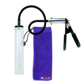 LeLuv Ultima Silver Black Penis Pump | Rubber Grip, Silicone Hose - 9" x 1.3" Thick-Walled Cylinder