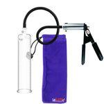 LeLuv® Penis Pump - Silver Ultima Handle, Black Rubber Grip, Silicone Hose - Round Flange Cylinders