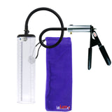 LeLuv Ultima Silver Black Penis Pump | Rubber Grip, Silicone Hose - 9" x 2.1" Thick-Walled Cylinder