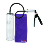 LeLuv Ultima Silver Black Penis Pump | Rubber Grip, Silicone Hose - 9" x 2.3" Thick-Walled Cylinder