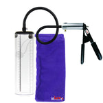 LeLuv Ultima Silver Black Penis Pump | Rubber Grip, Silicone Hose - 9" x 2.5" Thick-Walled Cylinder