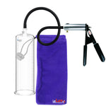 LeLuv Ultima Silver Black Penis Pump | Rubber Grip, Silicone Hose + 9" x 2.875" Cylinder" 