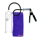 LeLuv Ultima Silver Black Penis Pump | Rubber Grip, Silicone Hose + 9" x 2.875" Cylinder" 