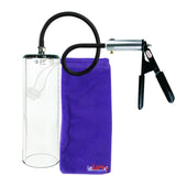 LeLuv Ultima Silver Black Penis Pump | Rubber Grip, Silicone Hose - 9" x 2.9" Thick-Walled Cylinder