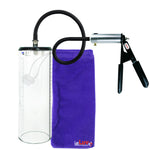LeLuv Ultima Silver Black Penis Pump | Rubber Grip, Silicone Hose - 9" x 3.1" Thick-Walled Cylinder