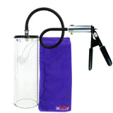 LeLuv Ultima Silver Black Penis Pump | Rubber Grip, Silicone Hose - 9" x 3.1" Thick-Walled Cylinder