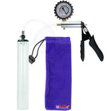 Ultima Silver Black Penis Pump | Silicone Grip, Clear Hose + Protected Gauge | 12" x 1.3" Thick-Walled Cylinder