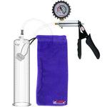 Ultima Silver Black Penis Pump | Silicone Grip, Clear Hose + Protected Gauge | 12" x 2.50"