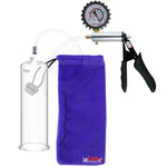 Ultima Silver Black Penis Pump | Silicone Grip, Clear Hose + Protected Gauge | 9" x 2.875"