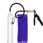 LeLuv Ultima Silver Black Penis Pump | Silicone Grip, Silicone Hose | 12" X 1.65" Cylinder